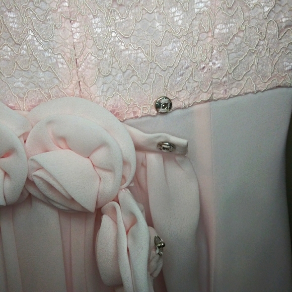 Vintage Girl's Lanz of Salzburg Pale Pink Lace & Chiffon Special Occasion Dress - Picture 8 of 15